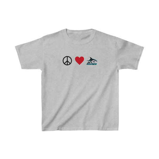 Peace. Love. Jr Sharks. Kids Tee