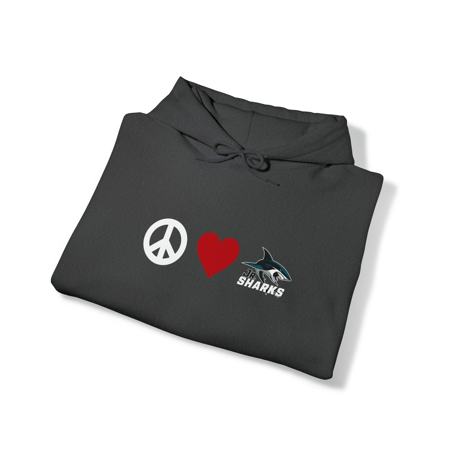 Peace. Love. Jr Sharks. Unisex Heavy Blend™ Hoodie