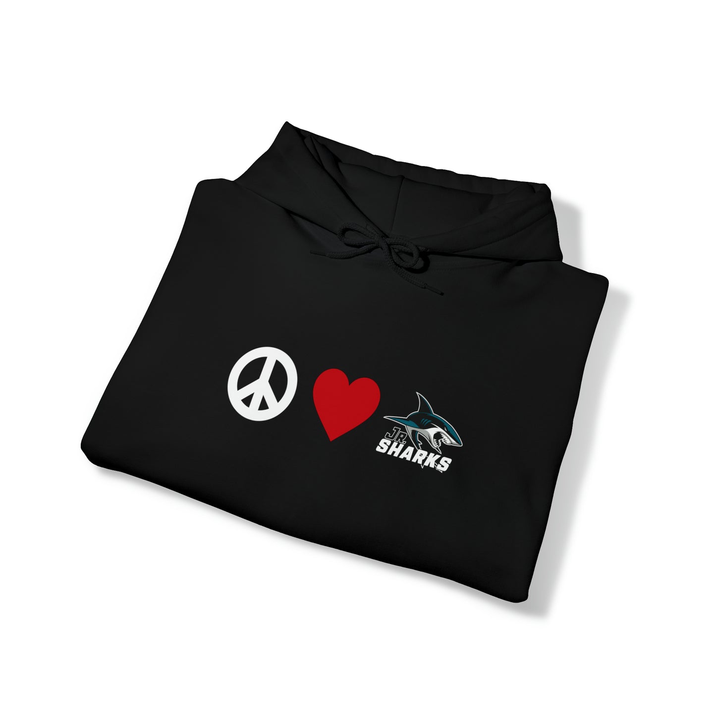 Peace. Love. Jr Sharks. Unisex Heavy Blend™ Hoodie