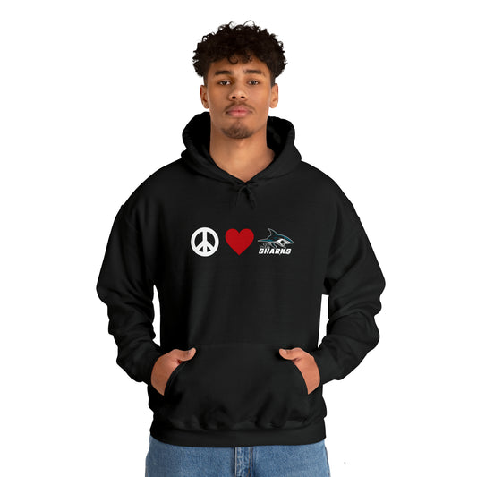 Peace. Love. Jr Sharks. Unisex Heavy Blend™  Hoodie