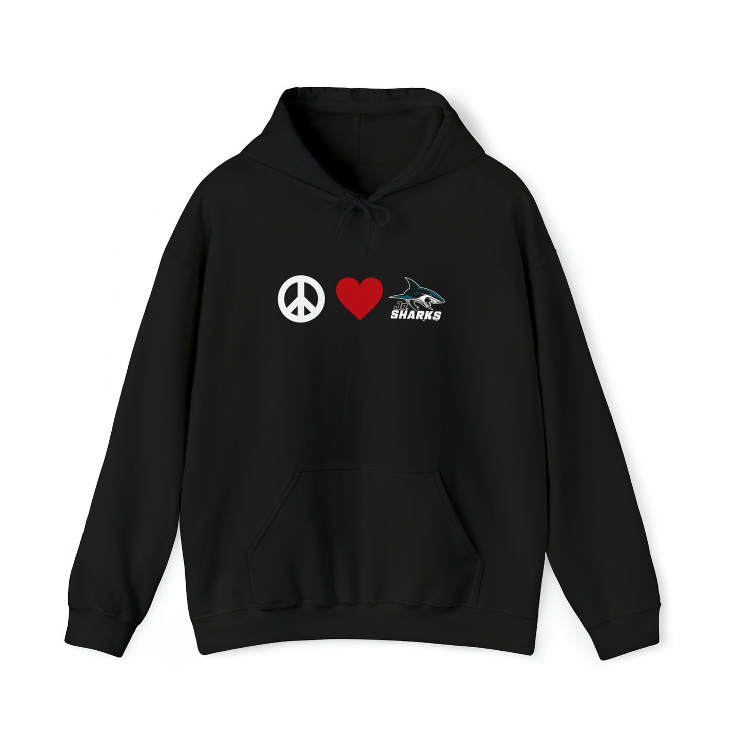 Peace. Love. Jr Sharks. Unisex Heavy Blend™ Hoodie