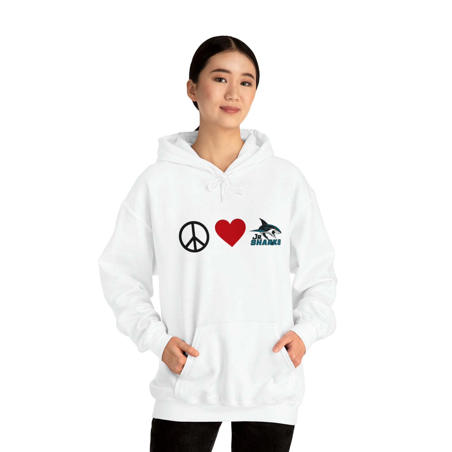Peace. Love. Jr Sharks. Unisex Heavy Blend™  Hoodie