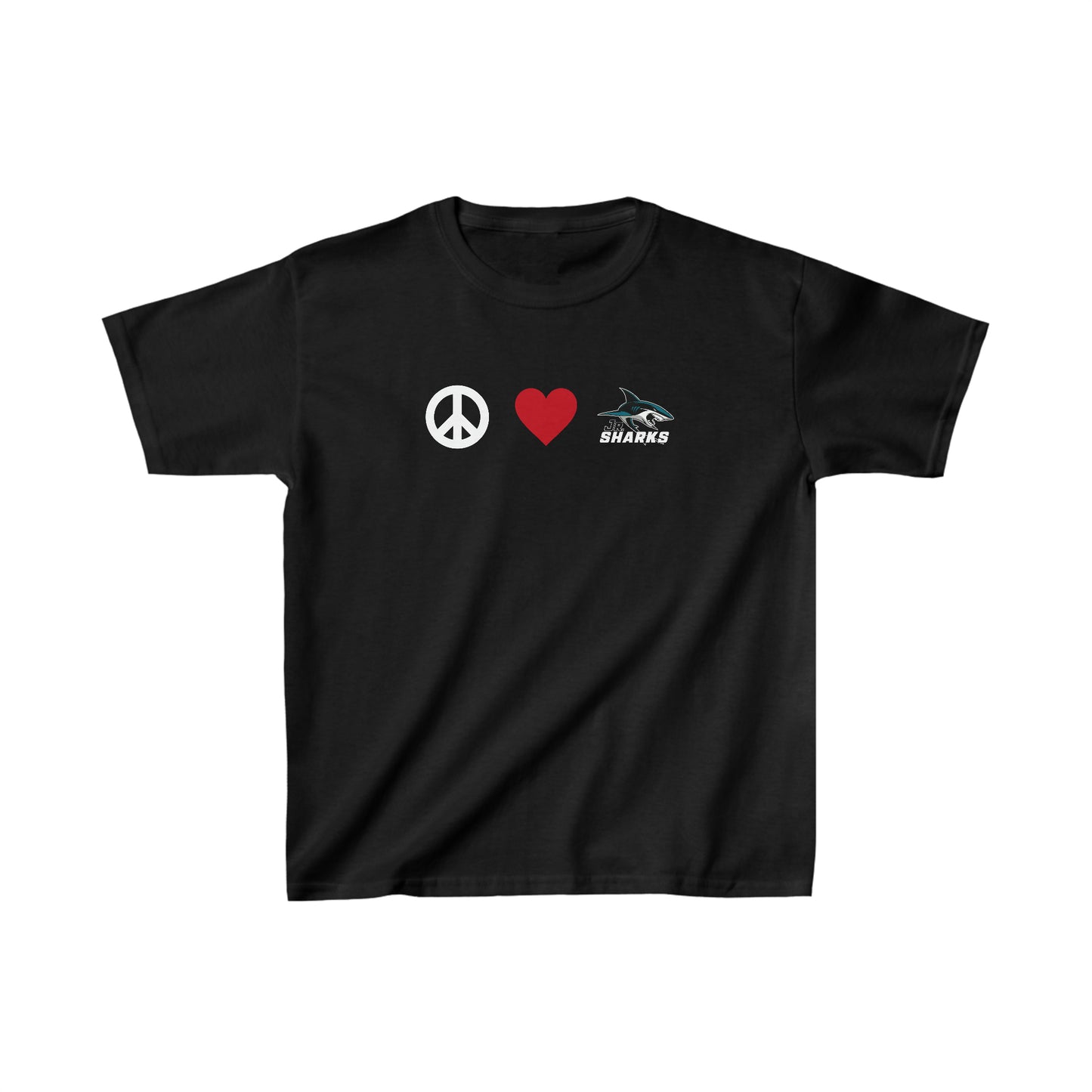 Peace. Love. Jr Sharks. Kids Tee